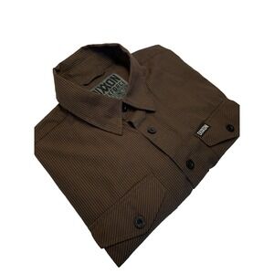 DIXXON Workforce‎ Form and Function Men's M Short Sleeve Button Up Shirt Brown